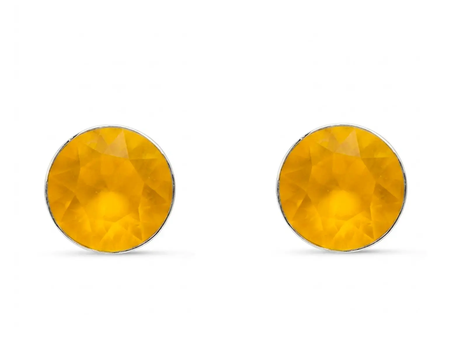 Pendientes de plata con cristal de Swarovski color citrino mate