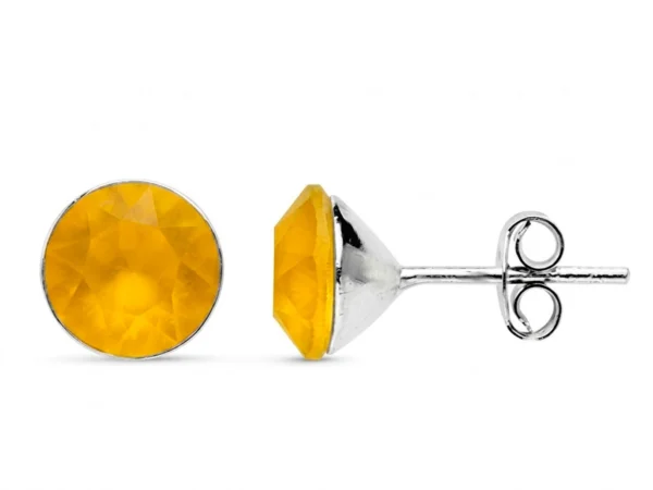 Pendientes plata Swarovski citrino