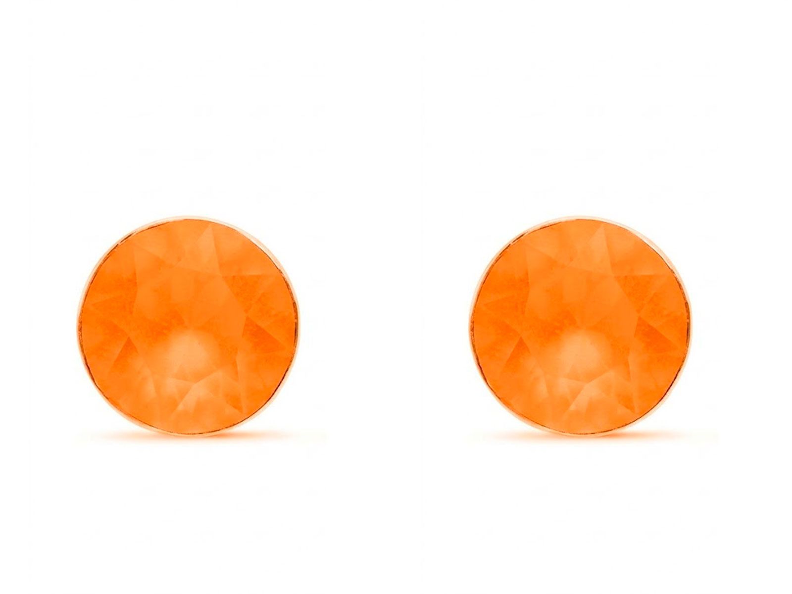 Pendientes de plata y cristal de Swarovski naranja pastel