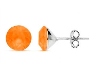 Pendientes plata Swarovski naranja