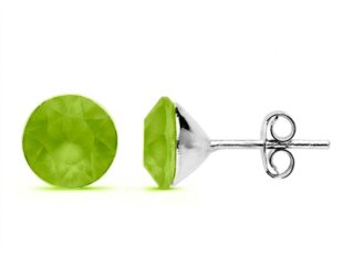 Pendientes plata Swarovski verde pistacho