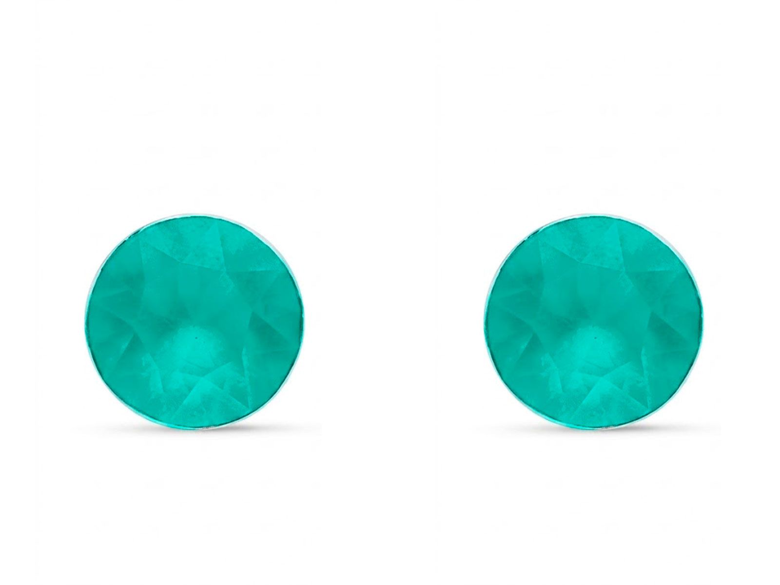 Pendientes de plata y cristal de Swarovski verde pastel