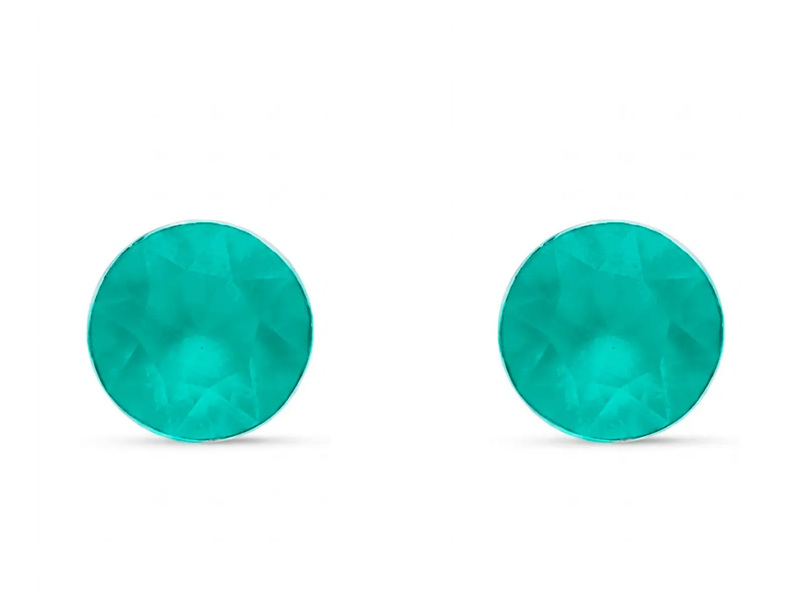 Pendientes de plata y cristal de Swarovski verde pastel