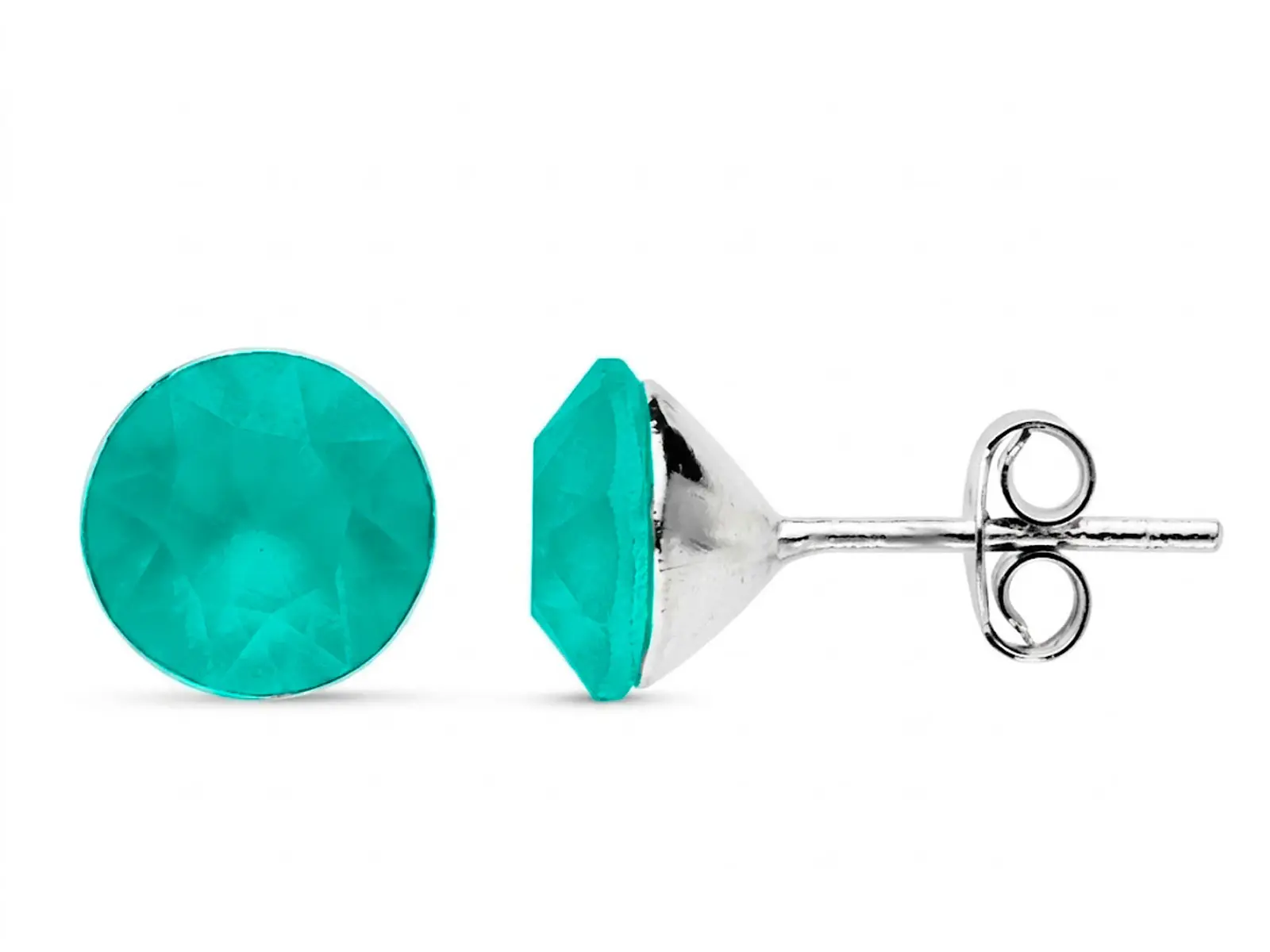 Pendientes plata Swarovski verde