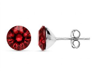 Pendientes plata Swarovski granates