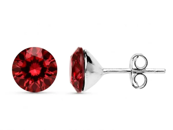 Pendientes plata Swarovski granates