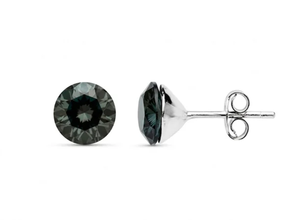 Pendientes plata Swarovski hematite