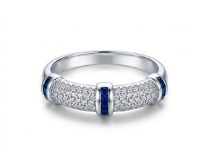 Anillo plata cuajo zafiros