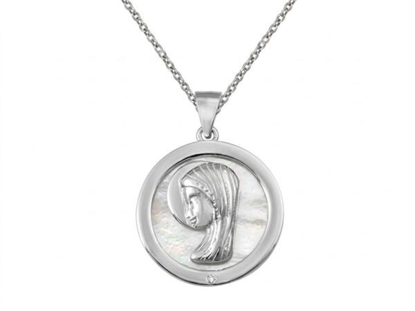 Cadena medalla nacar virgen