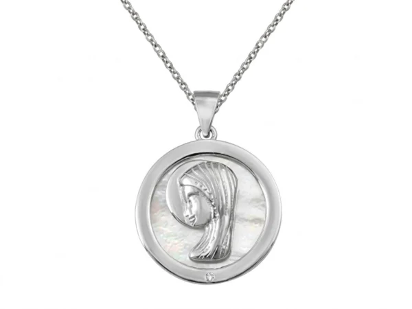 Cadena medalla nacar virgen