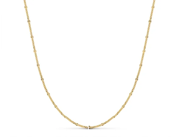 Cadena oro combinada diamantada