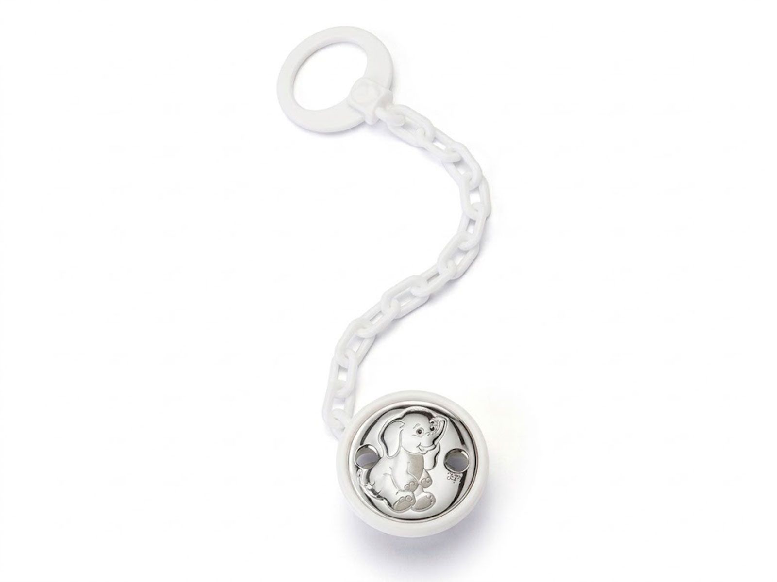 Pinza chupete blanca elefante