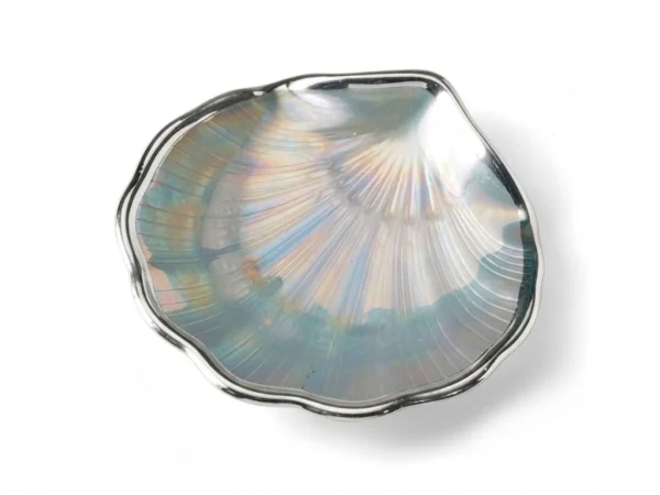 Concha bautismal cristal plateado