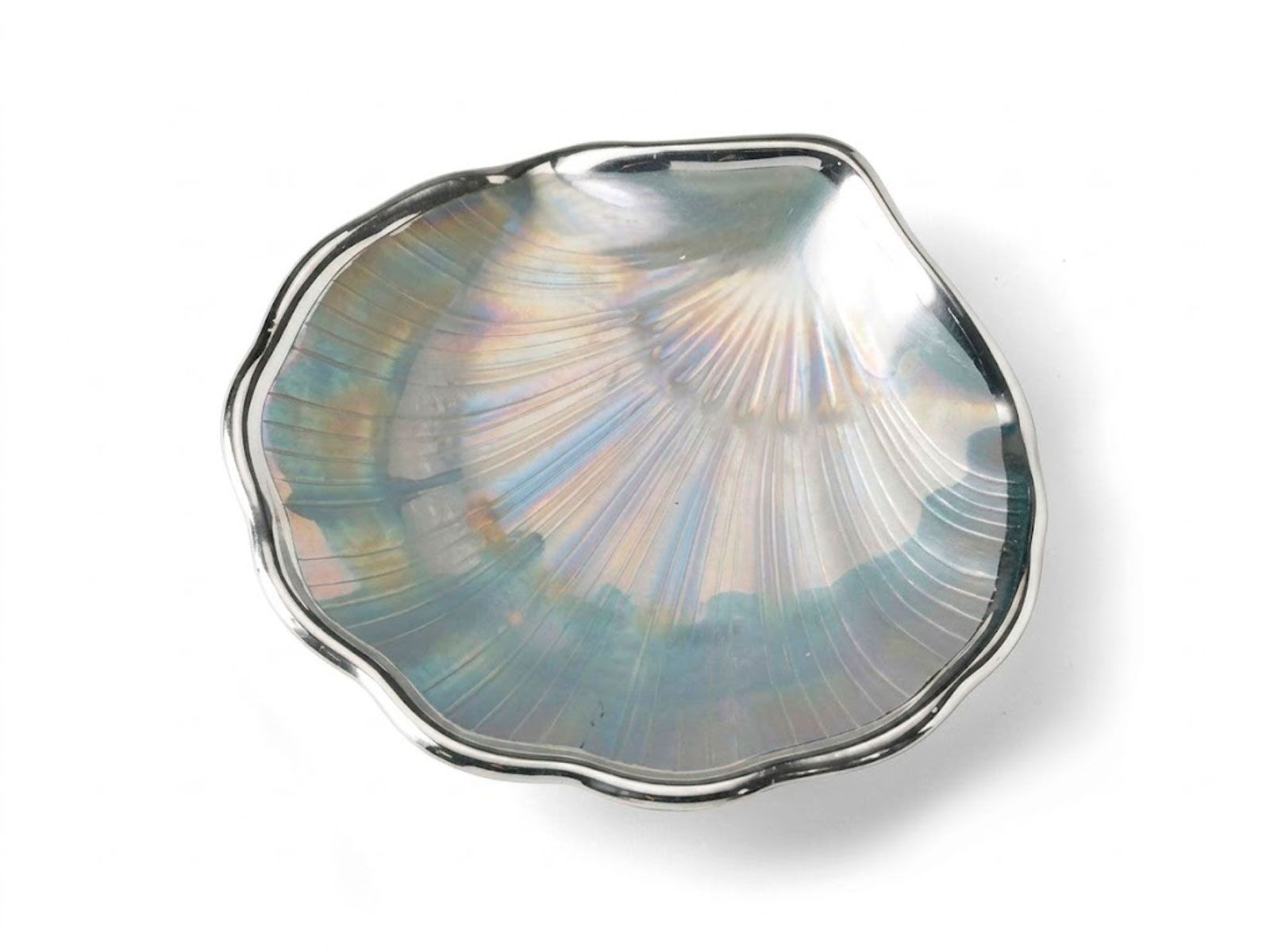 Concha bautismal cristal plateado