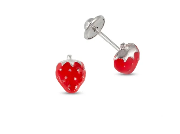 Pendientes dormilon de bebe fresa
