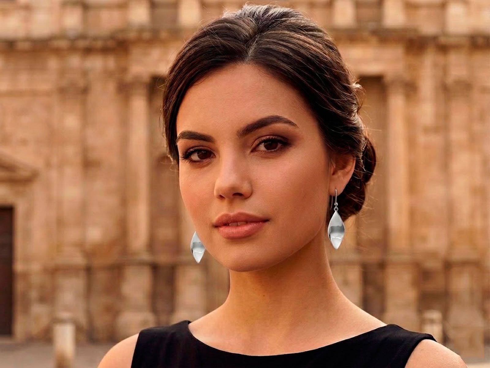 Pendientes largos de acero forma hoja