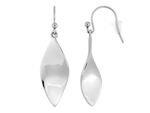 Pendientes largos acero hoja