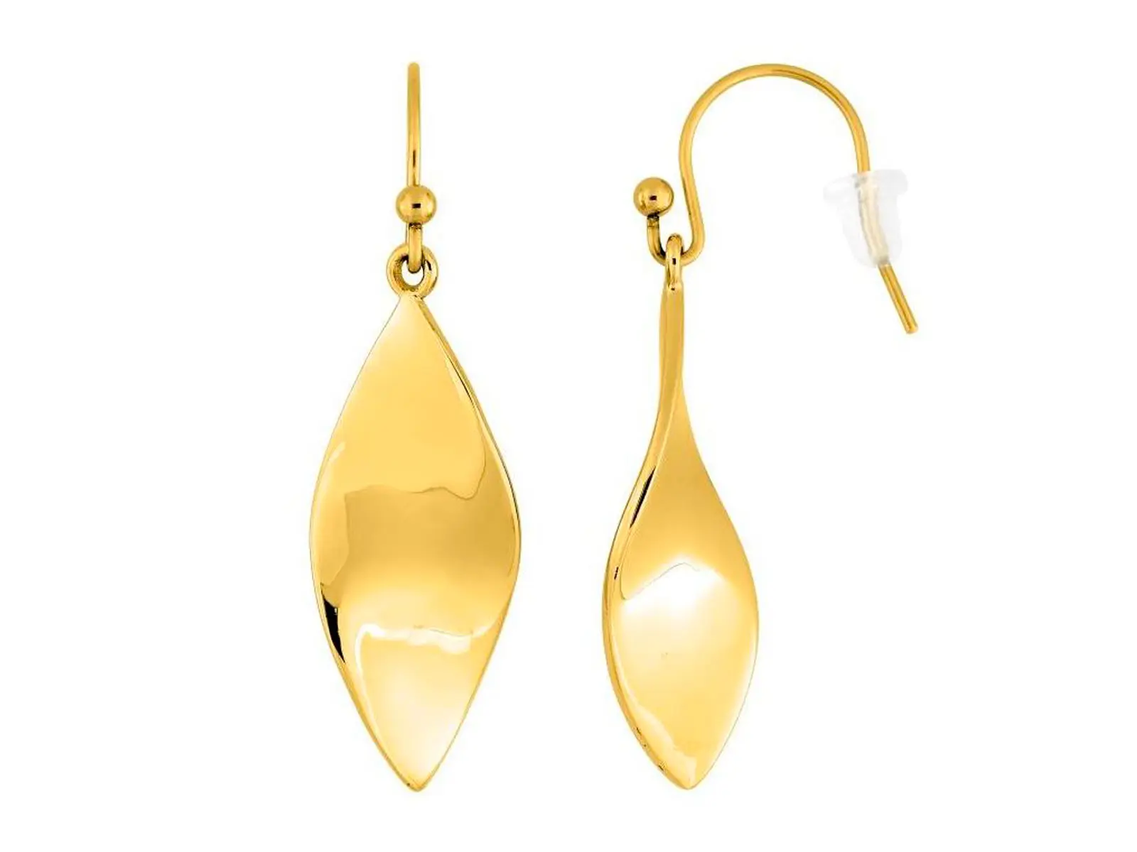 Pendientes acero chapado hoja