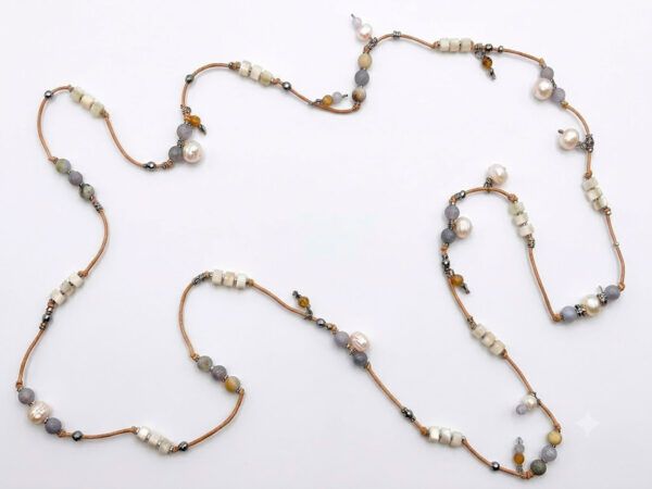 Collar jaspes aguamarina lechosas