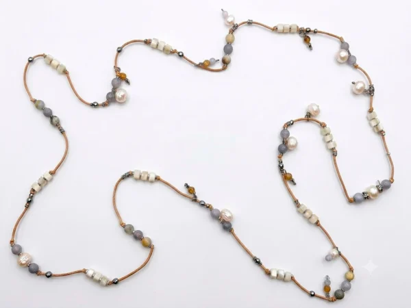 Collar jaspes aguamarina lechosas