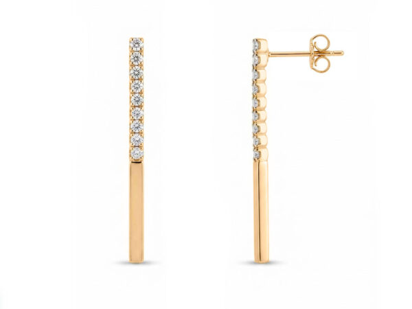 Pendientes oro largos rivier