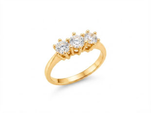 Anillo oro tres circonitas