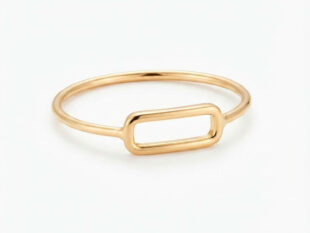 Anillo oro amarillo rectangulo