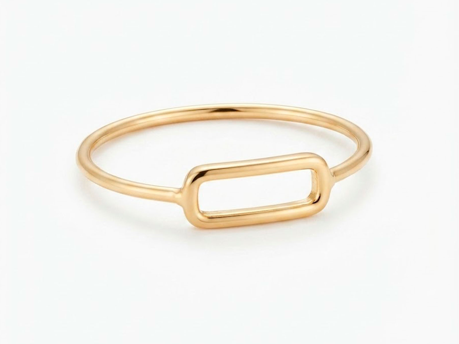 Anillo oro amarillo rectangulo