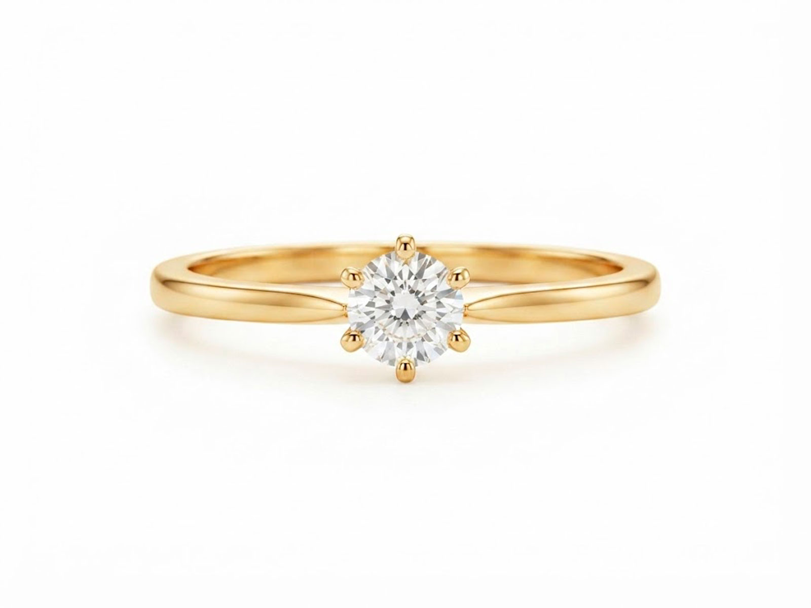 Solitario oro 6 garras