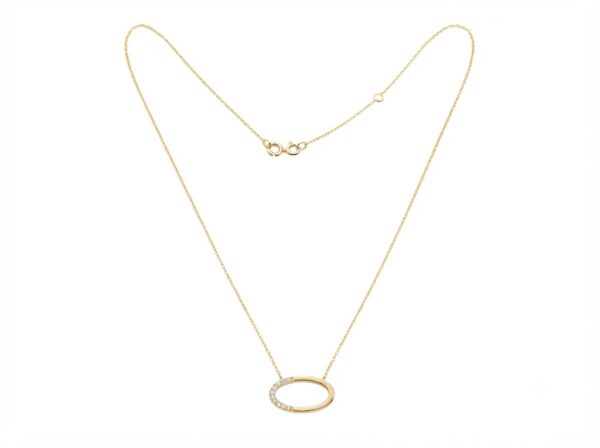 Gargantilla oro oval circonitas