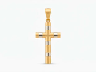 Cruz oro tubo bicolor