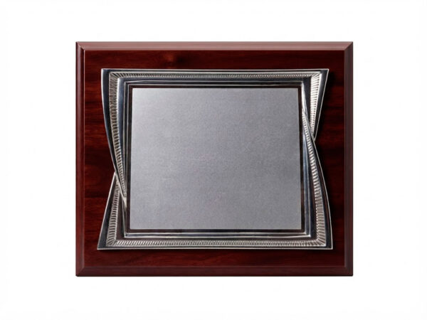 Placa conmemorativa alpaca plateada