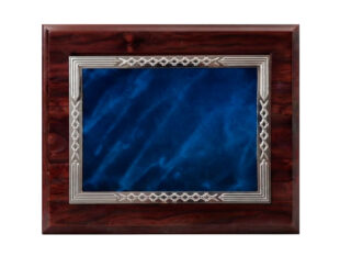 Placa conmemorativa alpaca azul