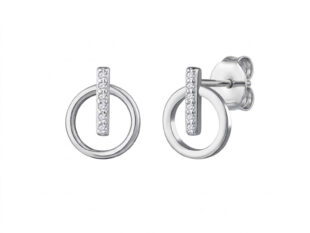 Pendientes plata circulo circonitas