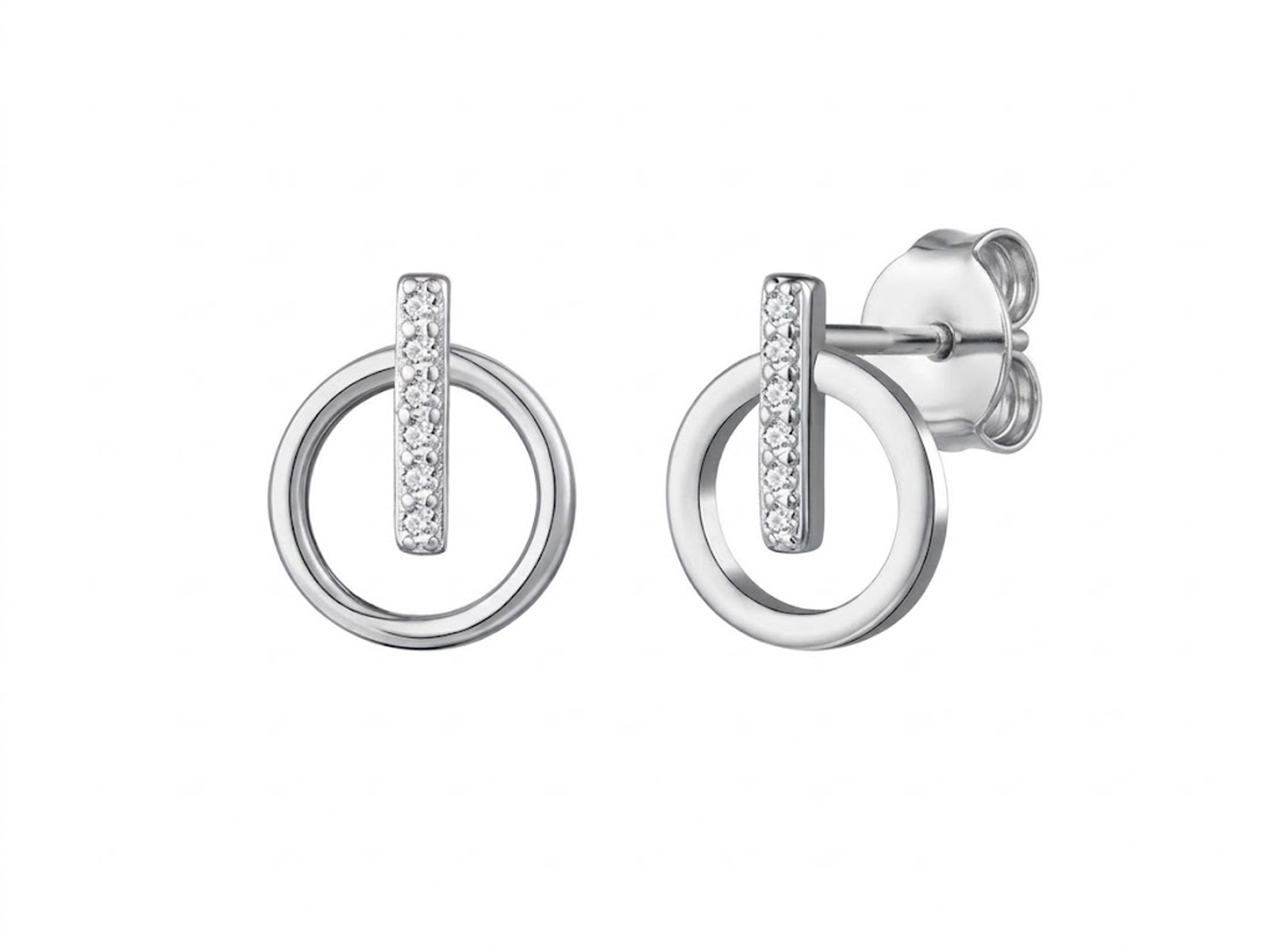 Pendientes plata circulo circonitas