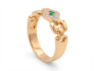 Anillo chapado eslabón cubano
