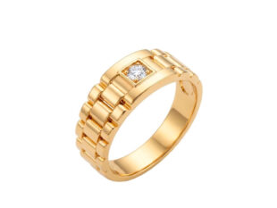 Anillo plata chapada Eslabones