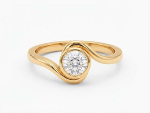 Anillo ondulado plata chapado