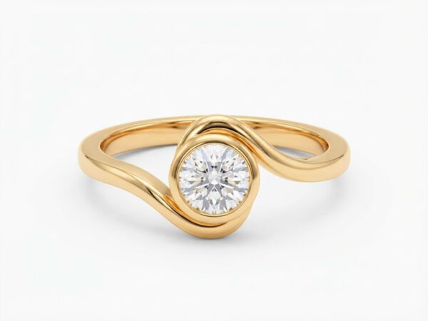 Anillo ondulado plata chapado